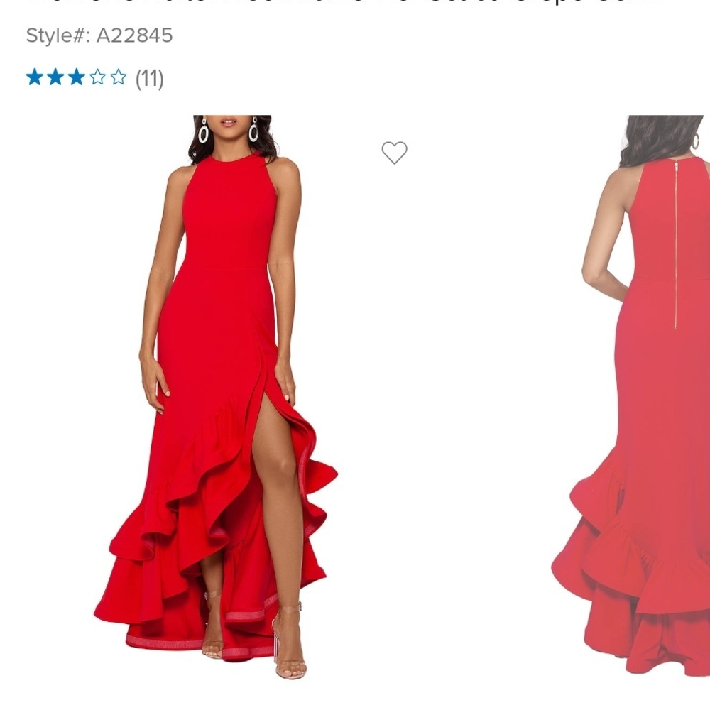 Betsy & Adam Vibrant Red High Low Dress
